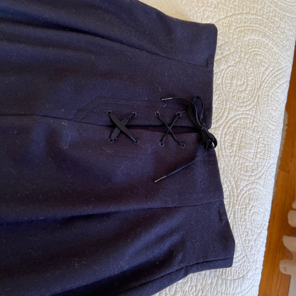 Vintage 1980's Perry Ellis Deep Navy Midi Skirt